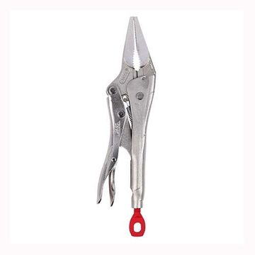 Plier Locking, Steel Handle, Alloy Steel Jaw, Long Nose, 13/32 In Wd, 1-1/2 In Lg Jaw