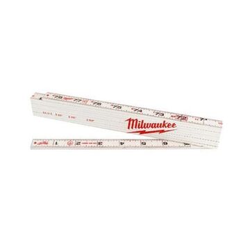 Rule Flat Folding, Fiberglass With Composite Laminate, 1.37 In Wd, 7 In Lg, White
