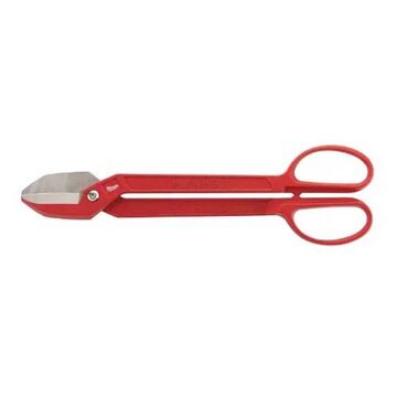 Tinner, Steel, 4 in lg Non-Serrated Blade, Left, Right, Straight Cut, Contoured Grip Handle