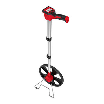 Measuring Wheel, Aluminum, Plastic Handle, 12 in Dia Wheel, 38 in Circumference, 99999 ft Measuring Range, Black, Red, 4 x 12-1/2 x 38-1/5 in