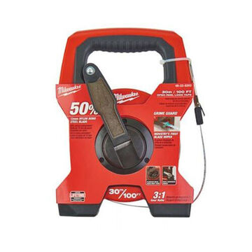 Tape Open Reel Long, Blade Nylon Bond Steel, 1/2 In Wd, 30 M Lg