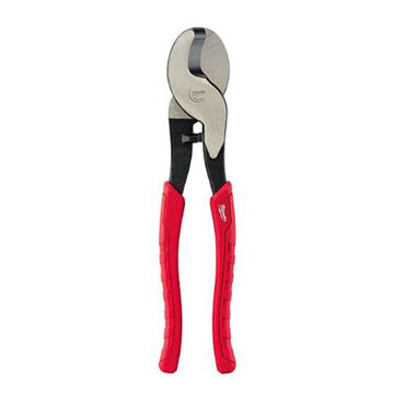 Plier Cable Cutting, Metal Jaw, 2-1/4 In Oal, Ergonomic, Plastic Handle, 10 To 22 Awg Capacity, Red, Silver