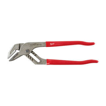 Plier Tongue & Groove, Alloy Steel Jaw Material, Red Color, Silver Finish, 1/2 In Wd, 1-3/8 In Lg Jaw Size, 10 In Oal