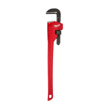 Pipe Wrench, Cast Iron Handle, Ergonomic Handle, 36 in OAL, 5 in Pipe Capacity
