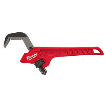 Pipe Wrench Manual Adjustable Offset, Alloy Steel Jaw, Cast Iron Handle, 10 In Oal, 2-5/8 In Pipe, 12 In Offset, 2-5/8 In Jaw