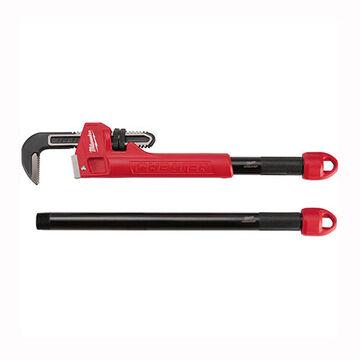 Pipe Wrench, Alloy Steel Handle, Ergonomic Handle, 24 in OAL, 2-1/2 in Pipe Capacity
