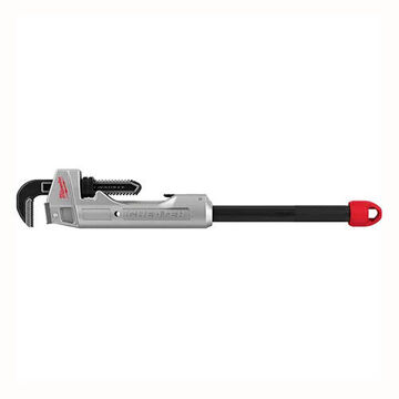 Adaptable Pipe Wrench, 2-1/2 in Capacity, Serrated, Steel Jaw