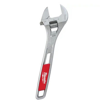 Adjustable Wrench, Alloy Steel, 1.37 in Wrench Opening, 10 in oal, Ergonomic Handle, Chrome Plated