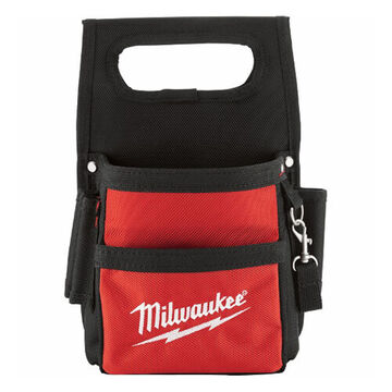 Pouch Heavy-duty, Ballistic Nylon, Ballistic Nylon Material, Black, Red Color, 3 In Wd, 11 In Lg
