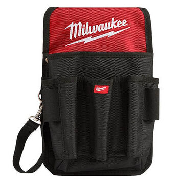 Pouch Compact Utility, 1600d Ballistic Polyester, Black, Red, 6.7 In Wd, 2.5 In Lg, 10-3/4 In Ht