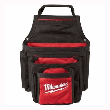 Pouch Heavy-duty, 1680d Ballistic Nylon, Ballistic Nylon Material, Black, Red Color, 3 In Wd, 13 In Lg, 11 In Ht