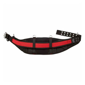 Ceinture de travail rembourrée, nylon balistique 1680D, taille 53 pouce, ceinture 7 pouce wd, ceinture 19 pouce lg, méthode de fixation triple anneau en D renforcé, couleur noir/rouge