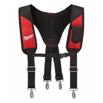Rig Padded, 1680d Ballistic Nylon, 1 In Wd, 14 In Lg Belt, 1 Pocket, Black, Red