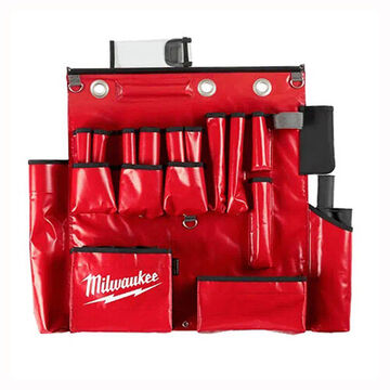 Tablier pour outils aériens Lineman, vinyle, 25 poches, grand, noir, rouge, profondeur 23.62 pouce, longueur 3-5/8 pouce