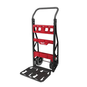 Wheel Cart, Polymer, Black, Red, Large Carry Handle, Caster Wheel, Ball Bearing, 400 lb Load Capacity