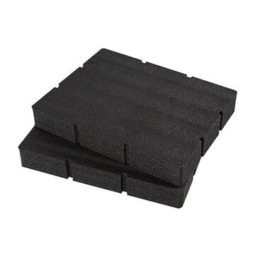 Foam Insert Customizable, Foam, 16-3/8 In Wd, 12-1/2 In Lg, 4-7/8 In Ht, Black