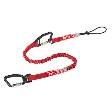 Tool Lanyard, Nylon and Rubber, 10 lb Capacity, 41.5 in oal, Red