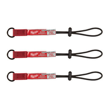 Barrel Lock Quick-Connect Tool Lanyard, Nylon and Rubber, 10 lb Capacity, 11-3/10 in oal, Red