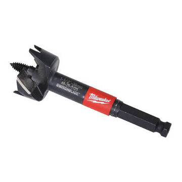 Drill Bit Selfeed Hex Shank, 7/16 In Shank, 1-1/2 In Dia, 5 In Lg, Hardened Steel