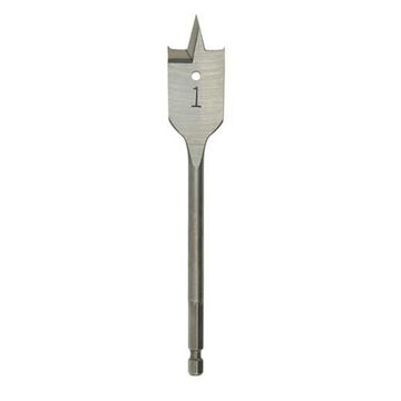 Spade Boring Bit, HSS, 5/16 in Dia, Flat Flute, 6 in OAL