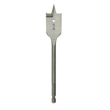 Spur Auger Flat Boring Bit, Right Hand, High Carbon Steel, 7/16 in Dia x 6 in lg