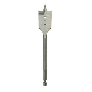 Spade Flat Boring Bit, Right Hand, High Carbon Steel, 1-1/4 in Dia x 6 in lg