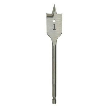 Bit Spade Flat Boring, Right Hand, High Carbon Steel, 1-1/4 In Dia X 6 In Lg