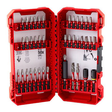 Impact Driver Bit Set, Alloy Steel, 10.31 in oal, 1/4 in Hex Shank