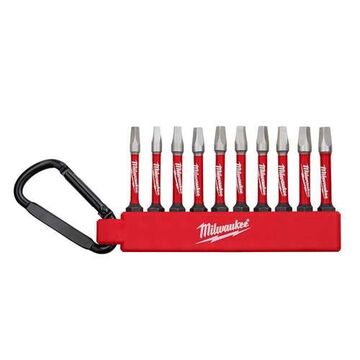 Impact Bit Set, Alloy Steel, 10-Piece, 1/4 in Drive, Hex