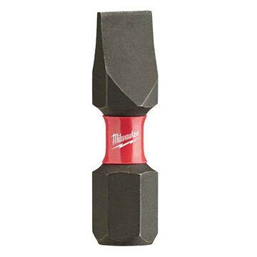 Bit Impact Screwdriver, 1/4 In, 1 In Lg, Slotted, Alloy Steel