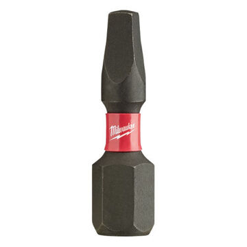 Impact Screwdriver Bit, No. 2, 1 in lg, Square, Alloy Steel