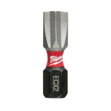 Bit Single End Insert, S2 Alloy Steel, S2 Alloy Steel Material, Ecx, #2 Point Size, 1/4 In Hex Shank, 1 In Oal