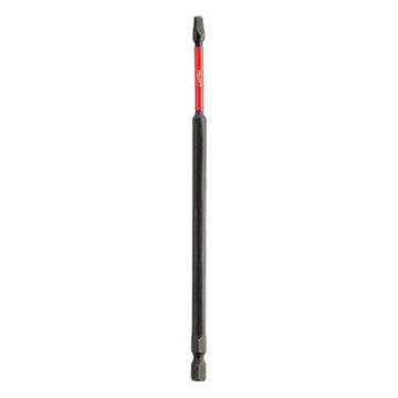 Impact Screwdriver Bit, No. 2, 6 in lg, Square, Alloy Steel