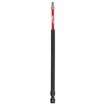 Single End Power Bit, Alloy Steel, T20 Size, Torx, 6 in OAL, Black Oxide