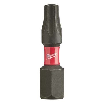 Bit Single End Insert, S2 Alloy Steel, S2 Alloy Steel Material, Torx, T20 Point Size, 1/4 In Hex Shank, 1 In Oal