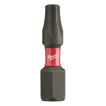 Single End Insert Bit, S2 Alloy Steel, S2 Alloy Steel Material, Torx, T20 Point Size, 1/4 in Hex Shank, 1 in OAL