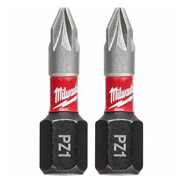 Bit Impact Screwdriver, No. 1, 1 In Lg, Pozidriv, Alloy Steel