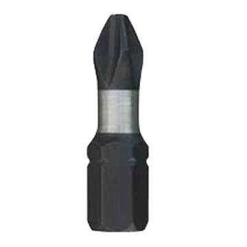 Bit Single End Insert, S2 Alloy Steel, S2 Alloy Steel Material, Phillips, #2 Point Size, 1/4 In Hex Shank, 1 In Oal, 2 Pack