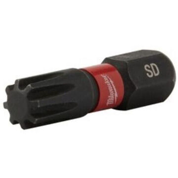 Bit Single End Insert, Alloy Steel, #8 Point Size 1 In Lg, 1/4 In Hex Shank, Black Phosphate