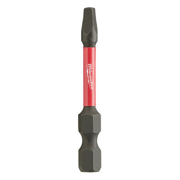 Bit Single End Power, Alloy Steel, #2 Size, Square, 2 In Oal, Black Oxide, 1/pack