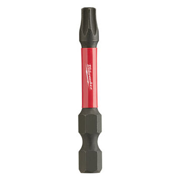 Single End Power Bit, S2 Alloy Steel, T25 Size, Torx, 2 in OAL, Black Phosphate, 1/Pack