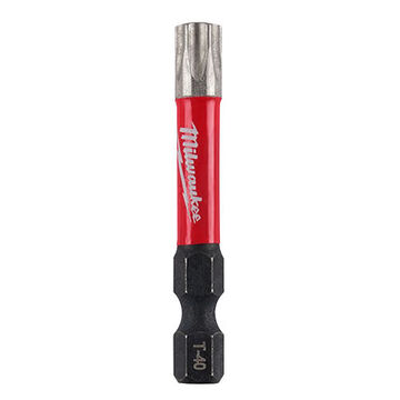 Impact Screwdriver Bit, T40, 2 in lg, Torx, Alloy Steel