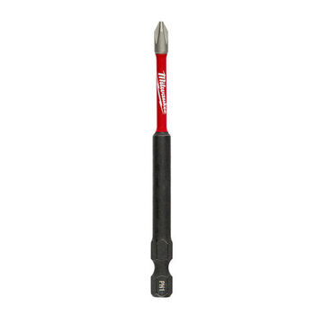 Single End Impact Bit, S2 Alloy Steel, Phillips #1 Point Size, 3-1/2 in lg, 1/4 in Hex Shank, Black Oxide Finish