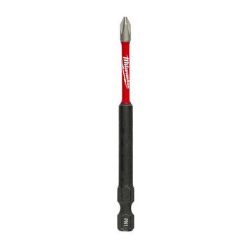 Bit Single End Impact, S2 Alloy Steel, Phillips #1 Point Size, 3-1/2 In Lg, 1/4 In Hex Shank, Black Oxide Finish