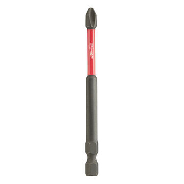 Single End Power Bit, S2 Alloy Steel, #2 Size, Phillips, 3-1/2 in OAL, Black Phosphate