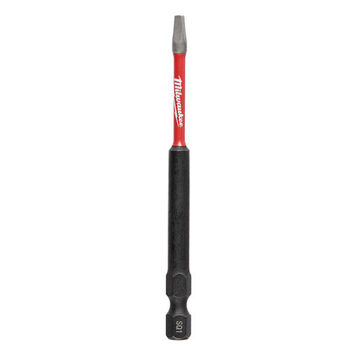 Bit Single End Impact, Alloy Steel, Square Sq1 Point Size, 3-1/2 In Lg, 1/4 In Hex Shank, Black Oxide Finish