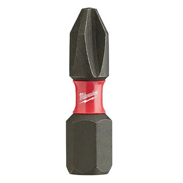 Bit Single End Insert, S2 Alloy Steel, S2 Alloy Steel Material, Phillips, #2 Point Size, 1/4 In Hex Shank, 1 In Oal, 5 Pack