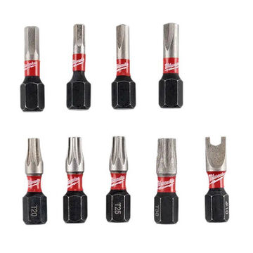 Bit Set Single End Insert, Alloy Steel, 1 In Lg Bit, Hex Drive, Black Phosphate