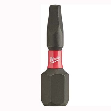 Bit Single End Insert, S2 Alloy Steel, S2 Alloy Steel Material, Square, #1 Point Size, 1/4 In Hex Shank, 1 In Oal