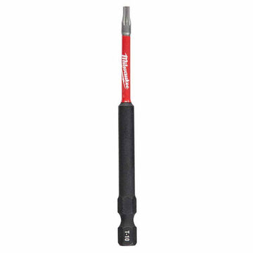 Bit Single End Impact Driver, Alloy Steel, T10 Point Size, Torx, 1/4 In Hex Shank, Black Oxide, 2 In Oal